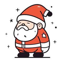 Santa Claus. Vector illustration in line art style. Isolated on white background.