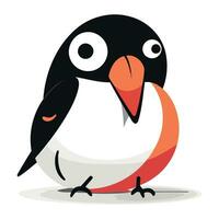 Cartoon penguin isolated on a white background. Vector illustration.