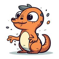 Cute cartoon little crocodile. Vector illustration for your design.