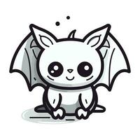 Cute cartoon bat. Vector illustration isolated on a white background.