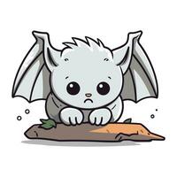 Cute bat character design. Cute cartoon bat vector illustration.