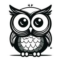 Owl cartoon icon isolated on white background. Vector Illustration.