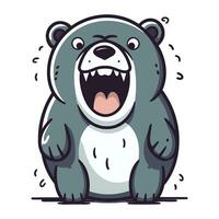 Cute cartoon bear. Vector illustration of a bear with a funny expression.