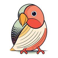 Cute cartoon parrot isolated on white background. Vector illustration.