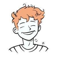 Smiling young man with red hair. Vector illustration on white background.