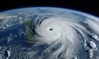 Hurricane tracking from space, ominous and massive. photo