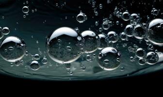 Air bubbles in water are like tiny pockets of air that float to the surface. Creating using generative AI tools photo