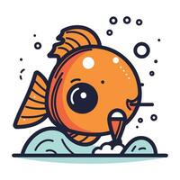 Cute cartoon fish. Vector illustration of a cute cartoon fish.