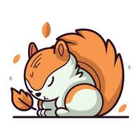 Cute squirrel. Vector illustration of a squirrel in cartoon style.