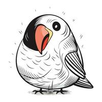 Illustration of a cute parrot isolated on a white background. vector