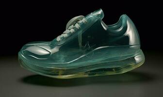 Transparent glass sneakers redefine footwear innovation Creating using generative AI tools photo