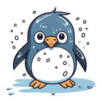 Penguin. Cute cartoon penguin. Vector illustration.