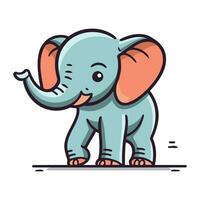 linda dibujos animados elefante. vector ilustración aislado en un blanco antecedentes.