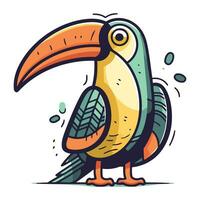 Cartoon toucan. Vector illustration of a funny toucan.