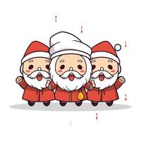 santa claus family characters merry christmas vector illustration eps 10