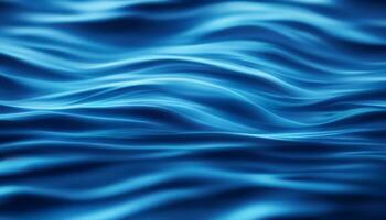 Abstract blue water waves background with liquid fluid texture AI Generative photo