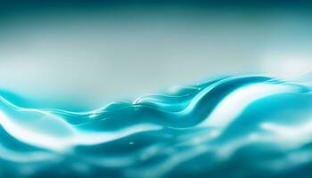 Abstract blue water waves background with liquid fluid texture AI Generative photo