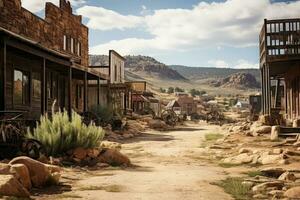 old west town where cowboys live AI Generated photo