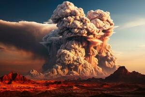 nature disaster volcanic eruption AI Generated photo