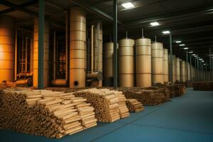 inside the factory is an empty storage area AI Generated photo