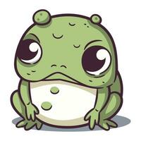 Cute cartoon frog isolated on a white background. Vector illustration.