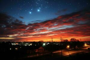 cielo a noche situación ai generado foto