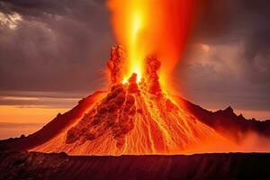 nature disaster volcanic eruption AI Generated photo