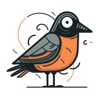 Bullfinch. Vector illustration in flat style. Isolated on white background.