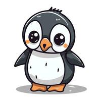 Cute penguin character cartoon vector illustration. Cute cartoon penguin.