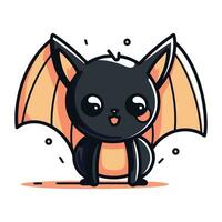 Cute cartoon bat. Vector illustration isolated on a white background.