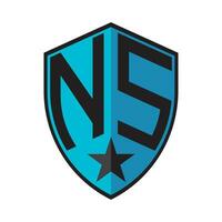 logotipo de la letra ns vector