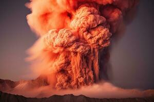 nature disaster volcanic eruption AI Generated photo