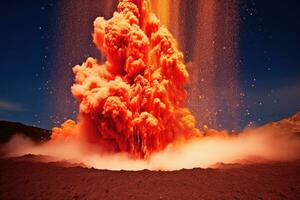 nature disaster volcanic eruption AI Generated photo