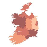 Ireland map. Map of Ireland in main regions vector