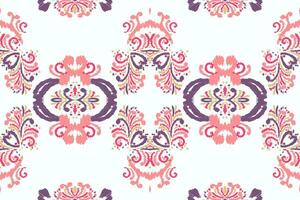 Ikat tribal Indian seamless pattern. Ethnic Aztec fabric carpet mandala ornament native boho chevron textile.Geometric African American oriental traditional vector illustrations. Embroidery style.