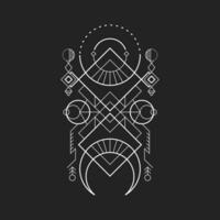 Geometry of sunlight and half moon vector