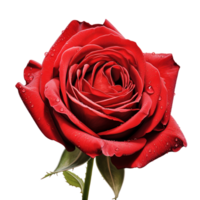 Frais rouge magnifique Rose fleur ai génératif png