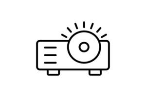 projector icon. icon related to device, computer technology. line icon style. simple vector design editable