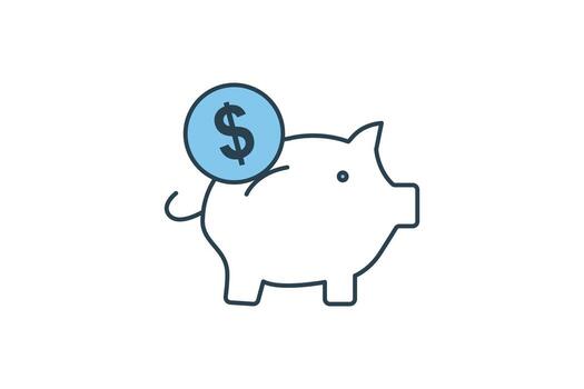 saving icon. icon related to investments and financial concepts. Flat line icon style. Simple vector design editable