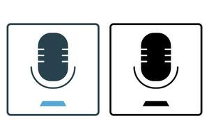 microphone icon. icon related to device, computer technology. solid icon style. simple vector design editable