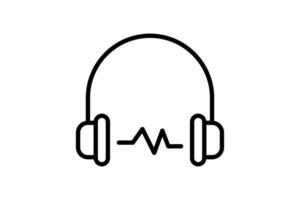 headphone icon. icon related to device, computer technology. line icon style. simple vector design editable