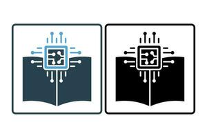 machine learning icon. icon related to device, artificial intelligence. solid icon style. simple vector design editable