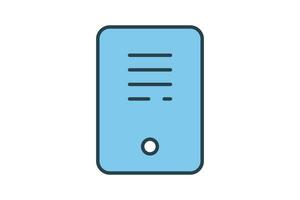 computer tower icon. icon related to device, computer technology. Flat line icon style. Simple vector design editable