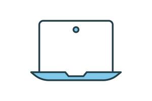 device icon. laptop. icon related to device, computer technology. Flat line icon style. Simple vector design editable