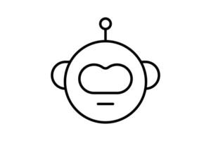 robot head icon. icon related to device, artificial intelligence. line icon style. simple vector design editable