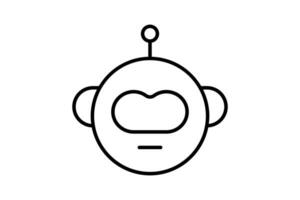 robot head icon. icon related to device, artificial intelligence. line icon style. simple vector design editable