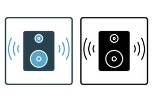 sound box icon. icon related to device, multimedia, music. solid icon style. simple vector design editable