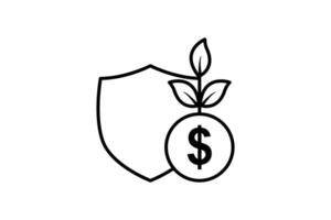 safe investment icon. icon related to investments and financial concepts. Line icon style. Simple vector design editable