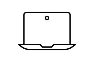 device icon. laptop. icon related to device, computer technology. Line icon style. Simple vector design editable