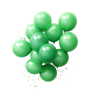 Set of green balloons Ai Generative png